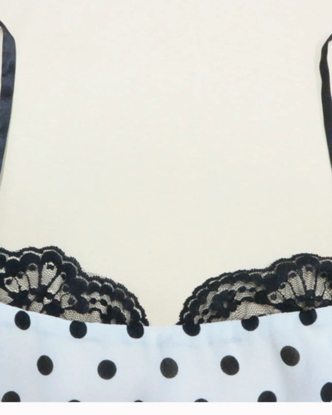 Polka Dot Sweetheart Neckline Maxi Dress