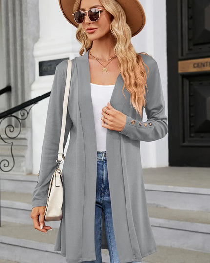 Open Front Long Sleeve Cardigan