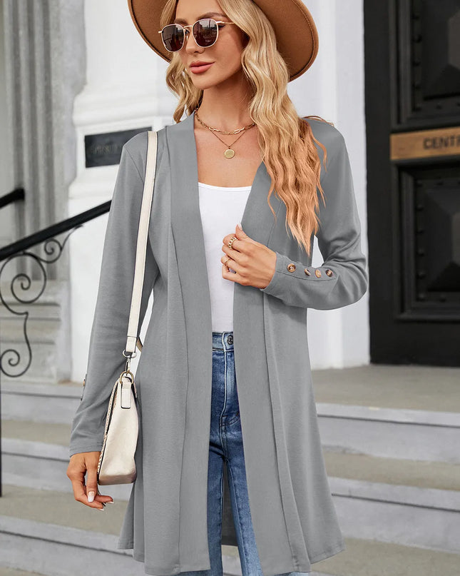Open Front Long Sleeve Cardigan