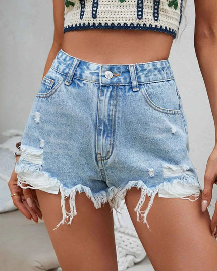 Raw Hem Denim Shorts