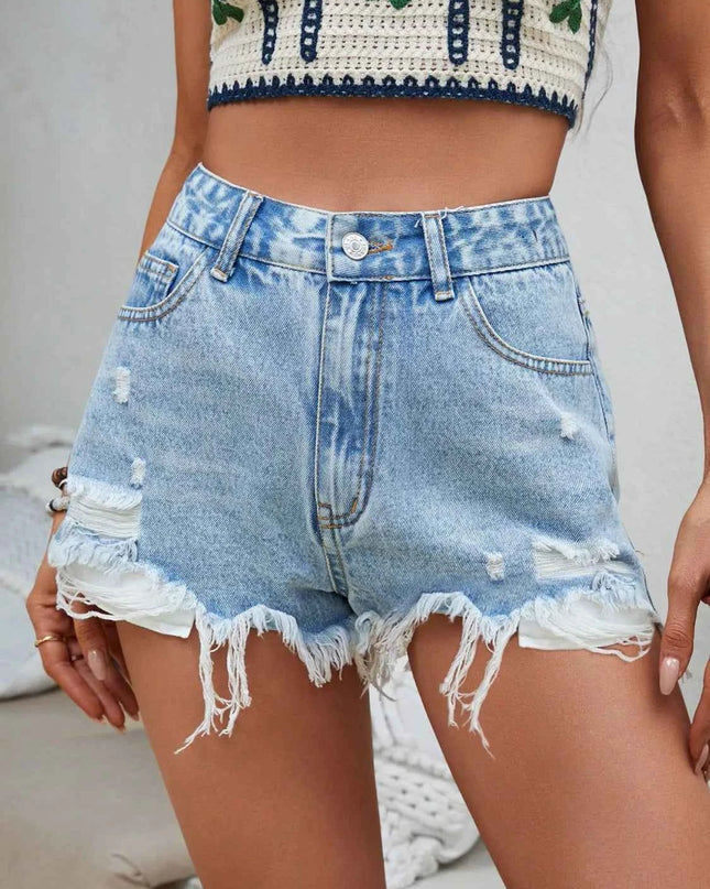 Raw Hem Denim Shorts