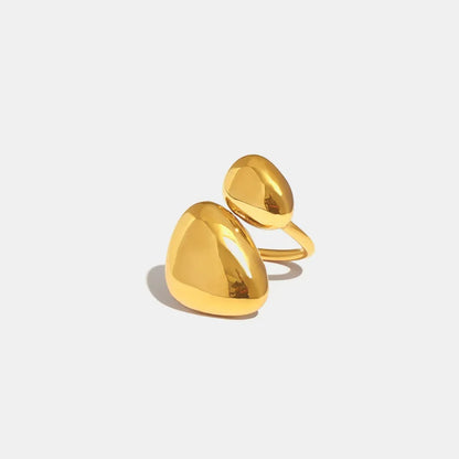 18K Gold-Plated Irregular Bypass Ring Gold 7