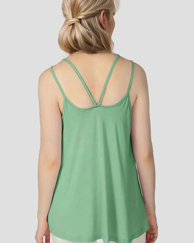 Basic Bae Bamboo Scoop Neck Double Spaghetti Straps Cami