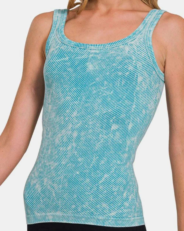 Zenana Ribbed Scoop Neck Tank