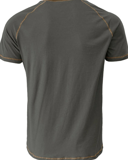 Men's Contrast Trim Henley Polo Shirt