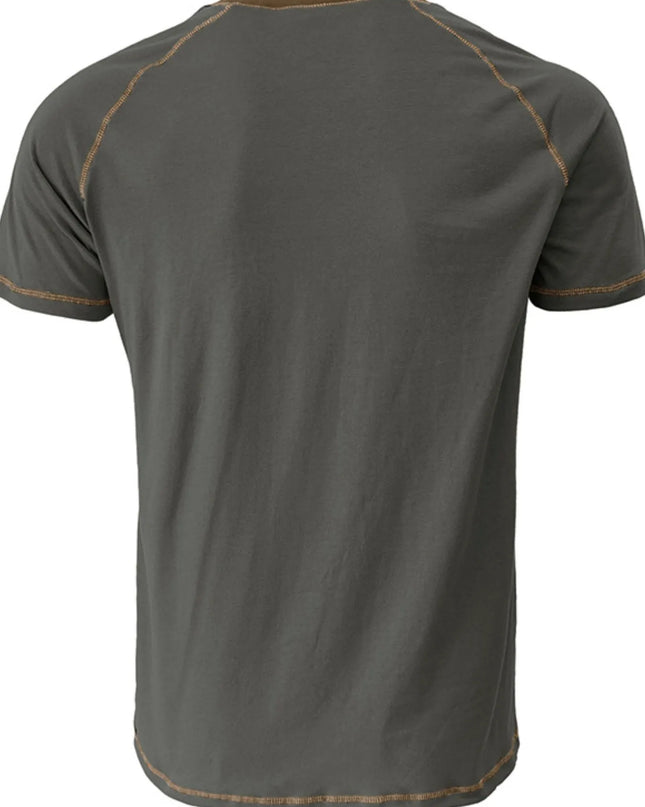 Men's Contrast Trim Henley Polo Shirt