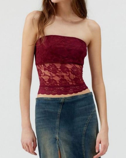 Lace Strapless Tube Top