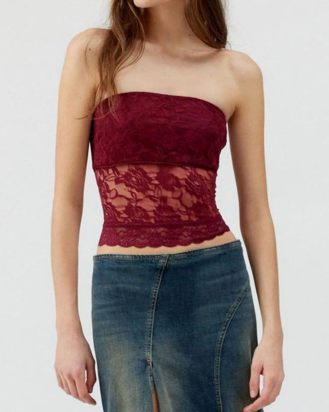 Lace Strapless Tube Top