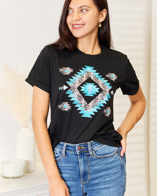 Simply Love Graphic Short Sleeve T-Shirt Black