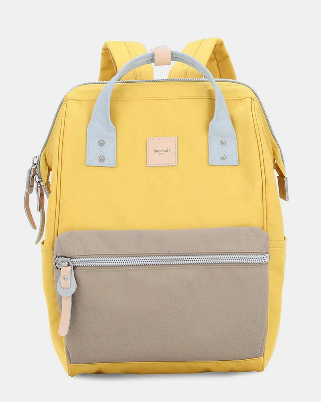 Himawari Water Resistant Canvas Backpack Bag with Side Pockets Lemon Khaki One Size