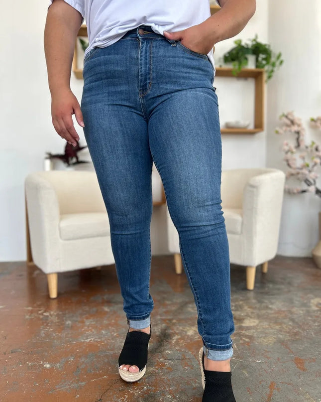 Judy Blue Full Size Cuffed Hem Skinny Jeans