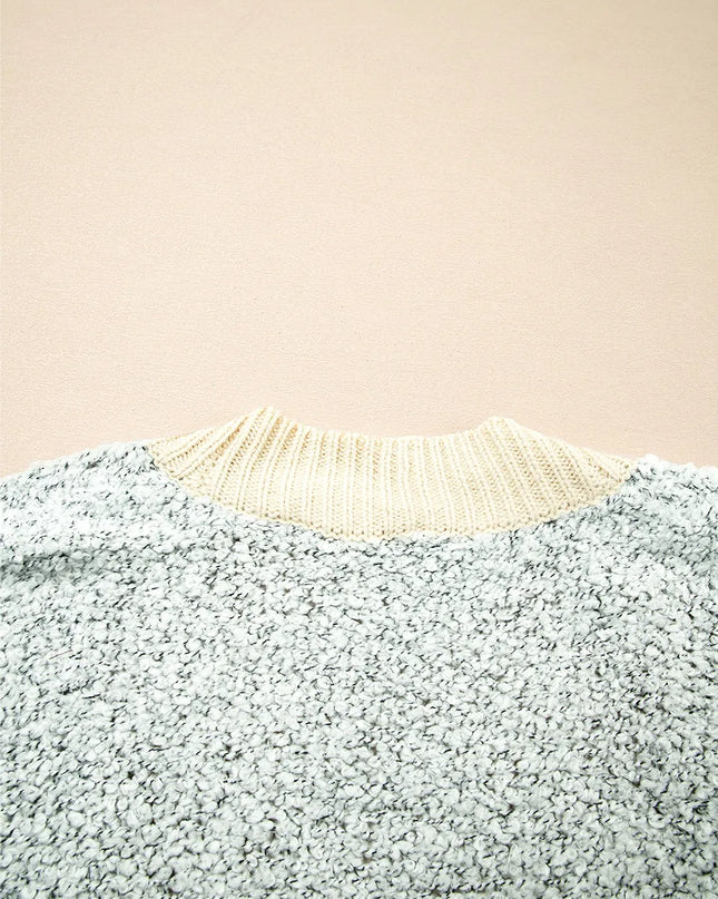 Color Block Side Pockets Open Front Cardigan