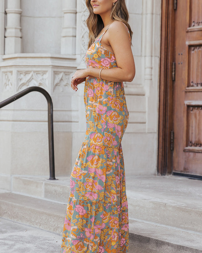 Floral Spaghetti Strap Wide Leg Jumpsuit 