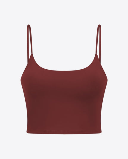 Millennia Feel Like Skin Scoop Neck Sports Cami Rust