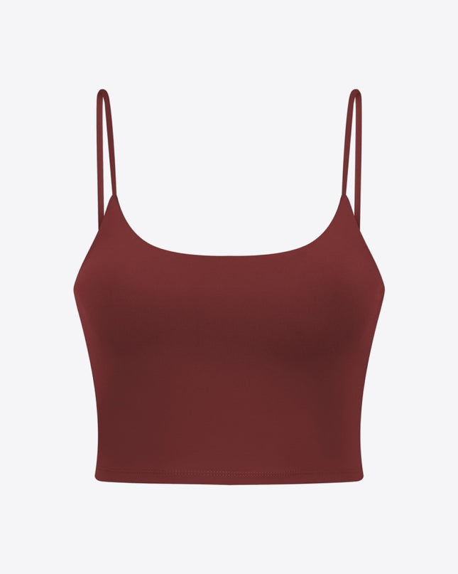 Millennia Feel Like Skin Scoop Neck Sports Cami Rust