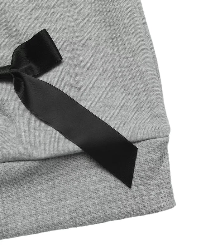 Bow Detail Round Neck Sweatshirt