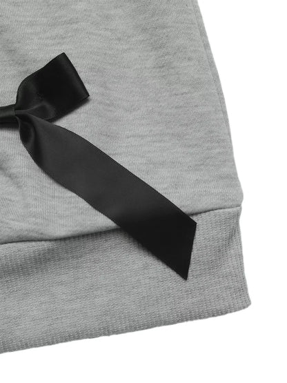 Bow Detail Round Neck Sweatshirt