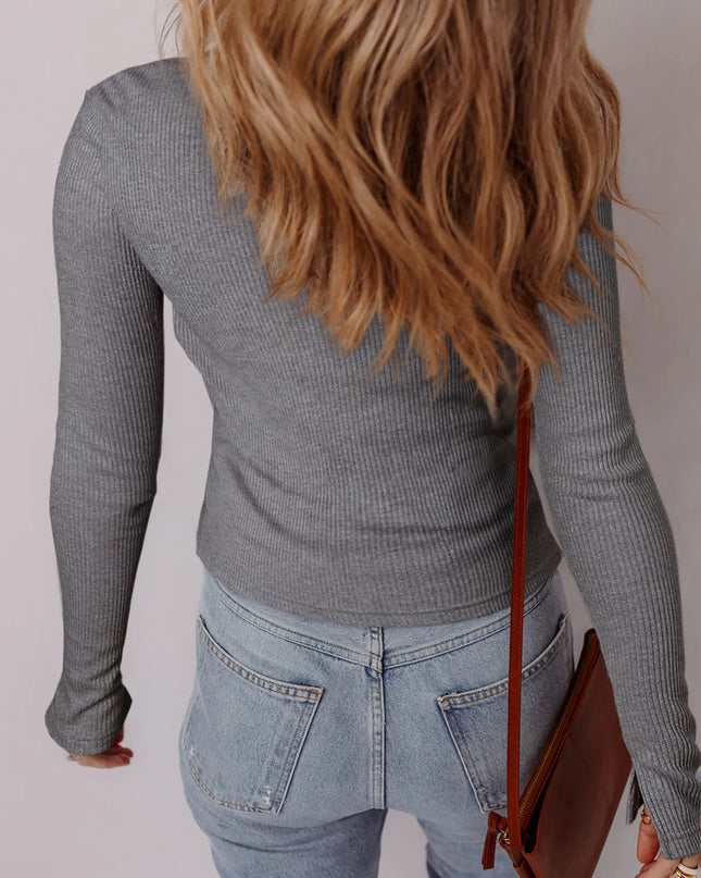 Ribbed Button-Up Cardigan