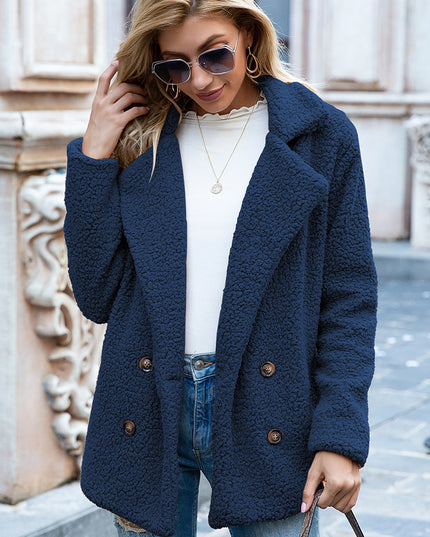 Ivy Lane Full Size Lapel Collar Sherpa Coat