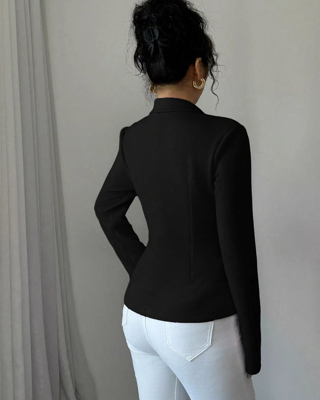 Fitted Button-Front Blazer