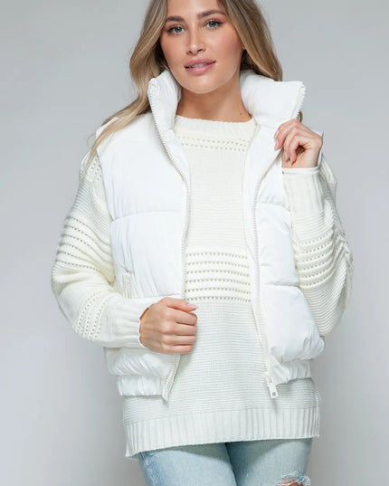 Snobbish Fine Fur Lining Quilted Vest Off White