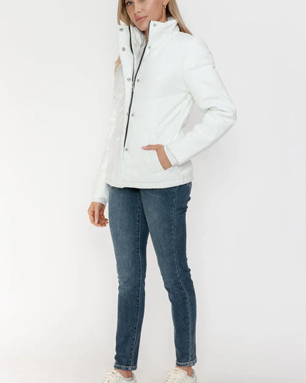 Snobbish Pocketed Zip Up Turtleneck Puffer Jacket