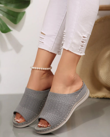 Mesh Open Toe Sandals Gray