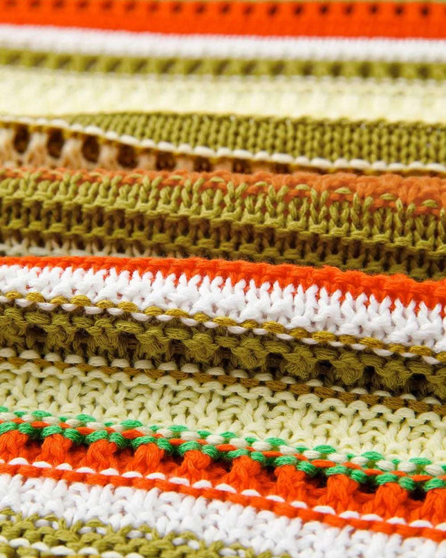 Openwork Stripe Sleeveless Sweater Dress