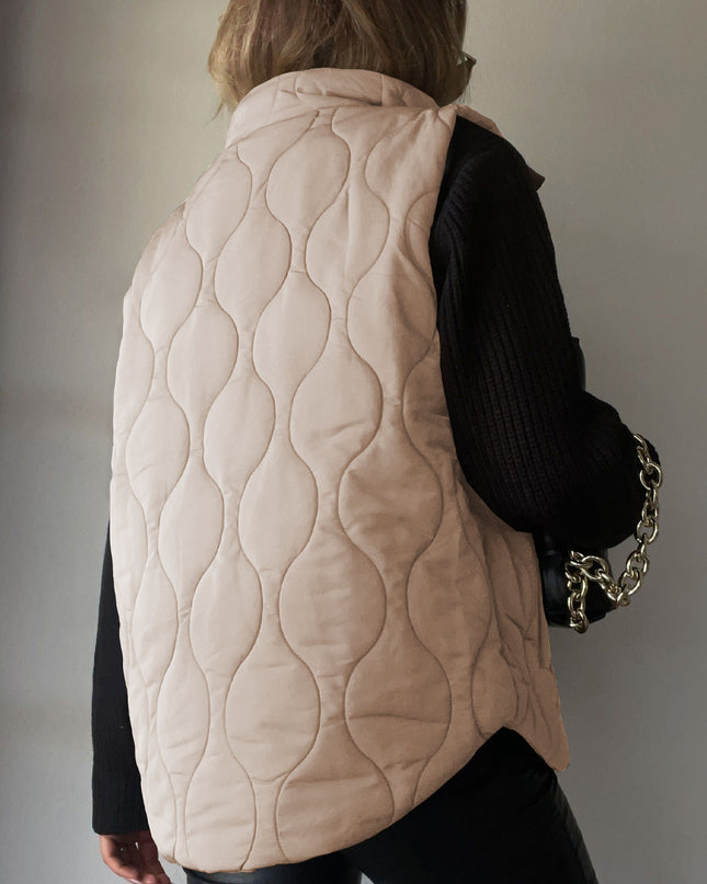 Collared Neck Vest with Pockets