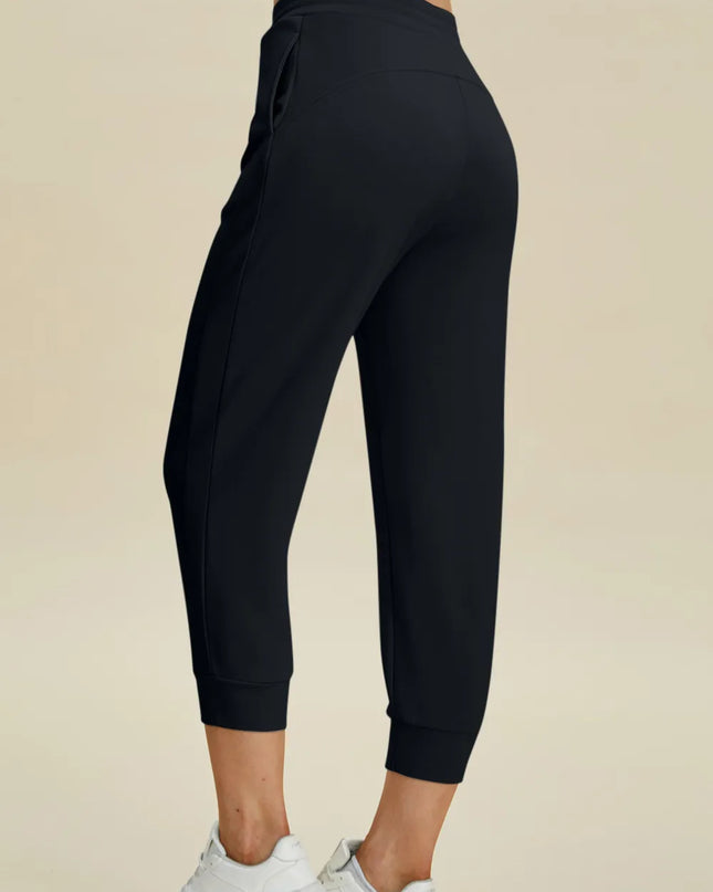 Basic Bae Full Size Air Scuba Drawstring High Waist Cropped Pants