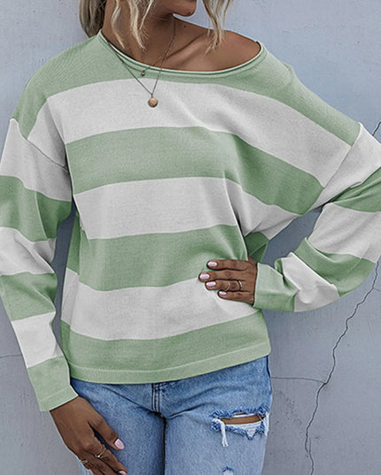 Striped Casual Long Sleeve Knit Top