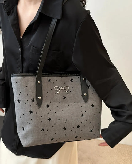 Bow Trim Polyester Tote Bag 