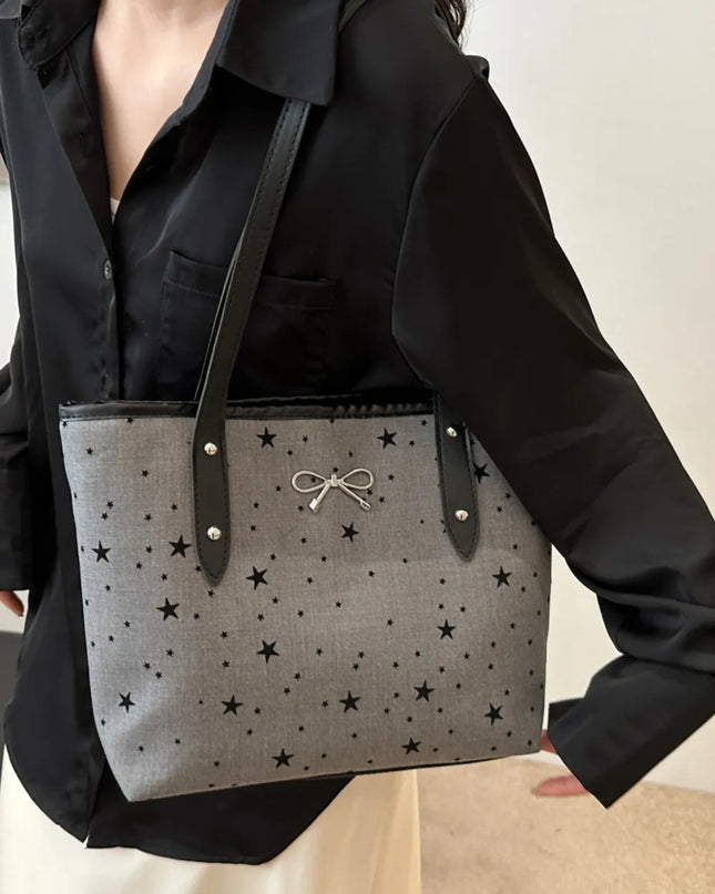 Bow Trim Polyester Tote Bag 