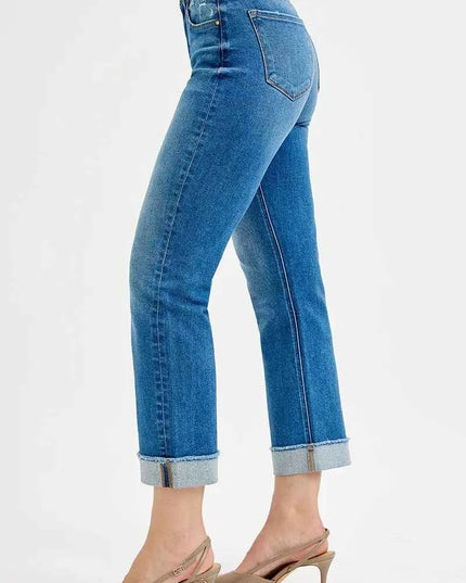 RISEN Full Size High Rise Boyfriend Fit Ankle Jeans Plus SIze