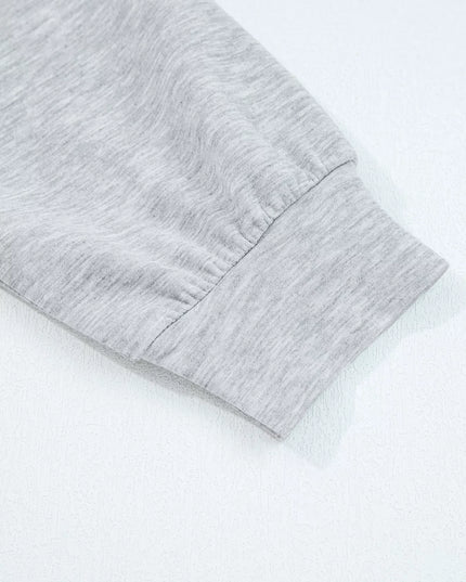 Zip Collar Long Sleeve Top and Drawstring Pants Set