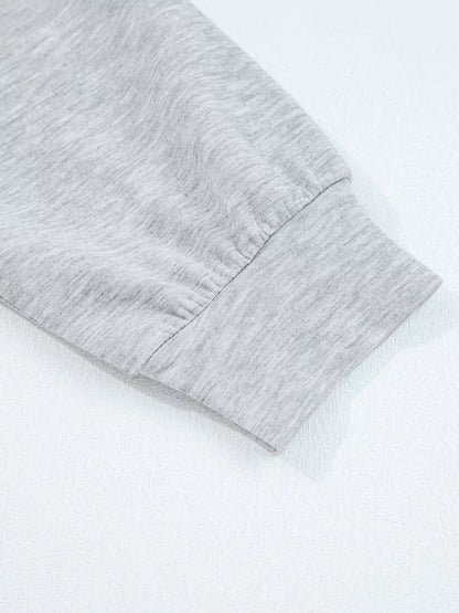 Zip Collar Long Sleeve Top and Drawstring Pants Set