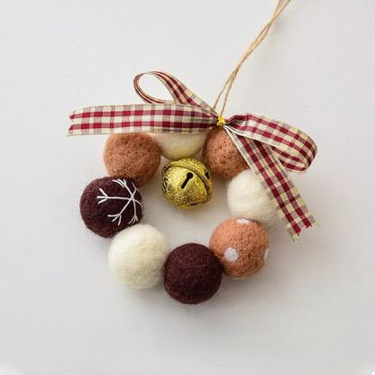 Christmas Felt Ball Garland Ornament Style C One Size