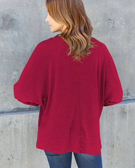 Double Take Full Size Round Neck Long Sleeve T-Shirt
