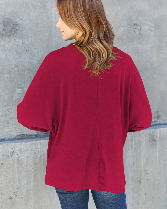 Double Take Full Size Round Neck Long Sleeve T-Shirt