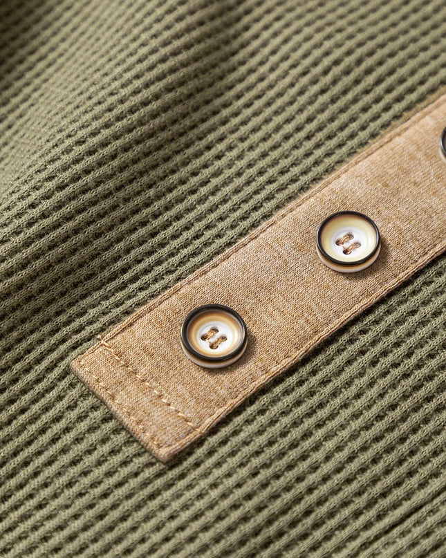 Button Front Contrast Trim Top