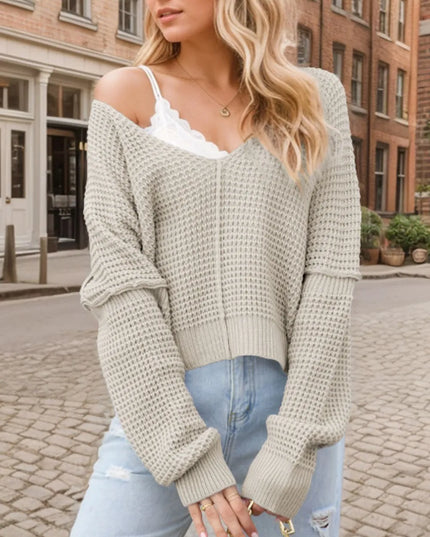 V-Neck Long Sleeve Sweater
