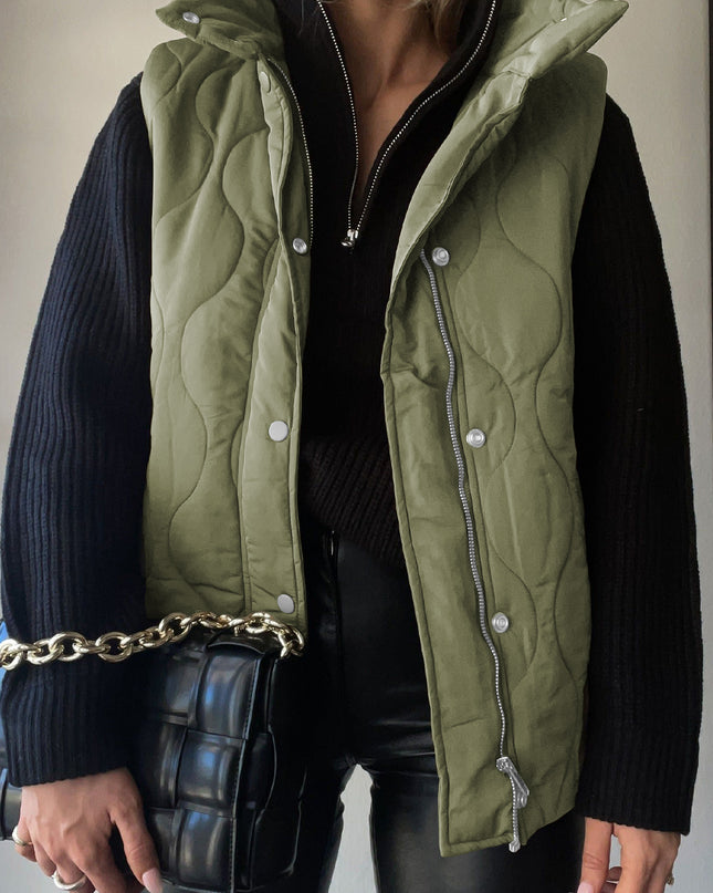 Collared Neck Vest with Pockets