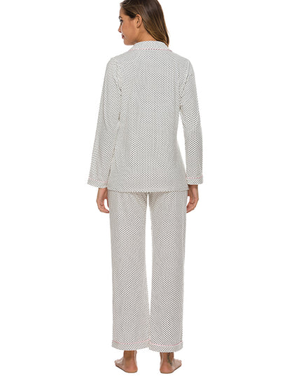 Collared Neck Loungewear Set with Pocket 