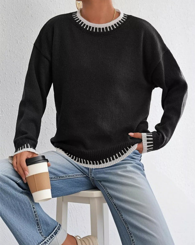 Relaxed Fit Long Sleeve Sweater