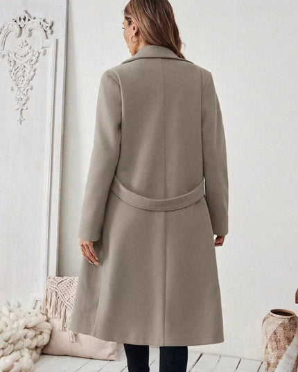 One Button Wool Blend Overcoat