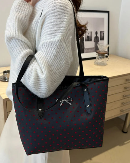 Bow Trim Polyester Tote Bag 