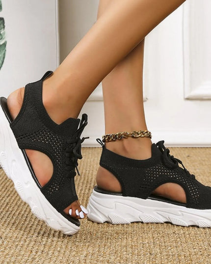 Open Toe Lace Up Sandals 