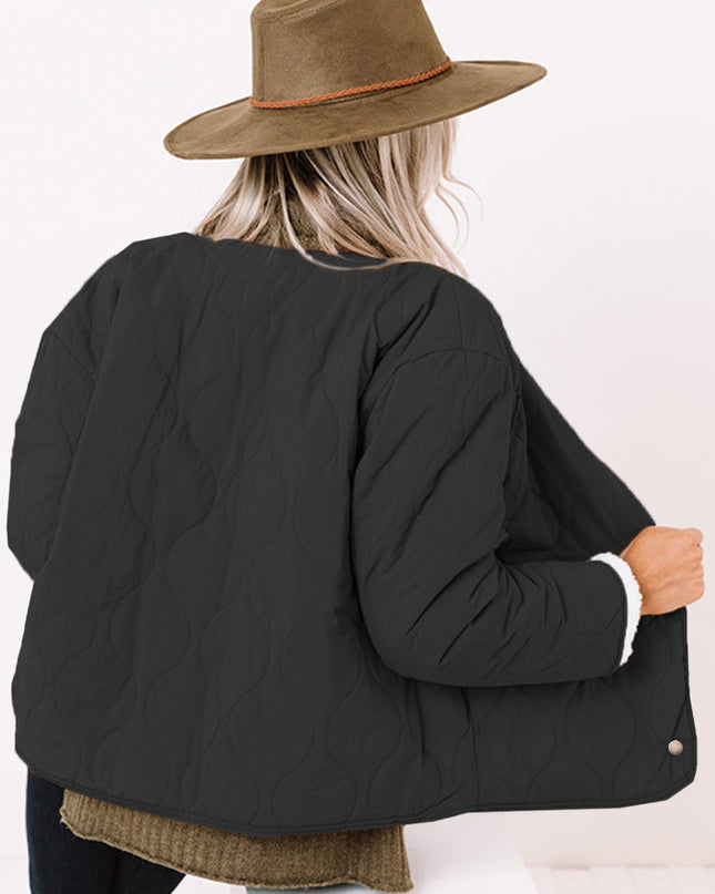 Long Sleeve Button Front Winter Coat