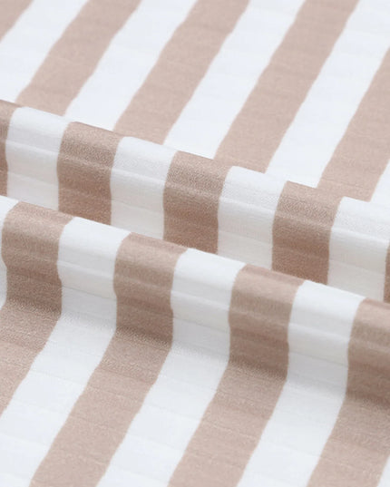 Striped Textured Knit Long Sleeve Tee