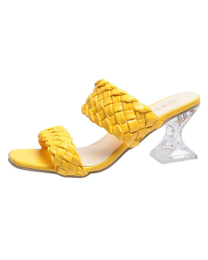 Woven Pattern Double Strap Sandals 